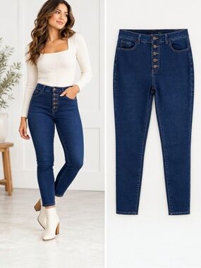 One Republic for All Women’s Dark Wash High Rise Button Fly Skinny Jeans Size 12